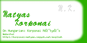 matyas korponai business card